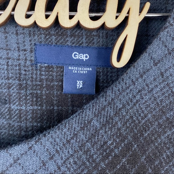 GAP Women’s Blue Black Plaid Short-sleeve A-Line Shift Mini Dress [Size XS] - Picture 3 of 14